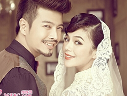 复古蕾丝婚纱风格造型亲密无间摄影婚纱照