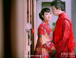 红色复古旗袍古典优雅新娘婚纱摄影照片