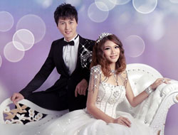 韩式浪漫时尚兼具女人味简单高雅钻石新娘婚纱照摄影
