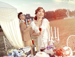 浪漫时尚和兼具女人味气质优雅韩式婚纱照摄影图片欣赏