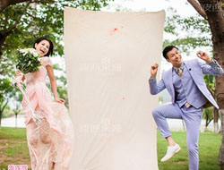 美丽爱情韩式小清新户外公园摄影婚纱照片