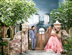 韩式风格室外摄影门口约会浪漫时光婚纱照