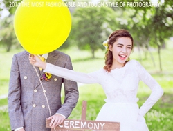 户外清新婚纱摄影气球道具可爱婚纱照