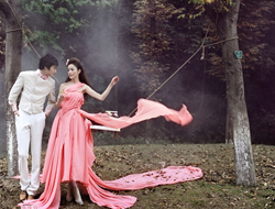 韩版甜美婚纱礼服林间摄影唯美写意照片