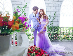 岚桥摄影紫色婚纱礼服唯美婚纱照