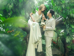 最新外景热带雨林自然唯美高大植物仙子气质婚纱摄影照片