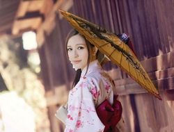 气质美女日式风格和服写真清新日系美女