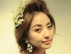 夏季清新花朵唯美新娘发型摄影照片
