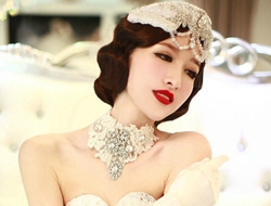 银质 蕾丝头饰 带来多变的新娘造型