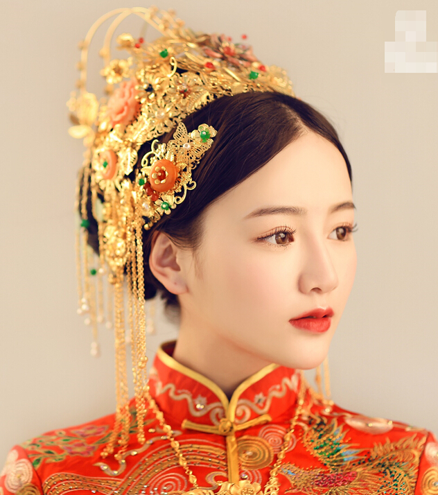 方脸新娘发型,中式新娘发型图片,方脸古装新娘发型图片