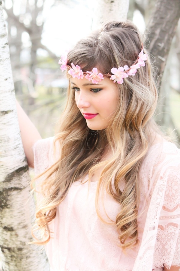 最美新娘发型,时尚新娘发型,散着的长发新娘发型图片