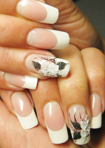 雕花新娘美甲,新娘美甲图片