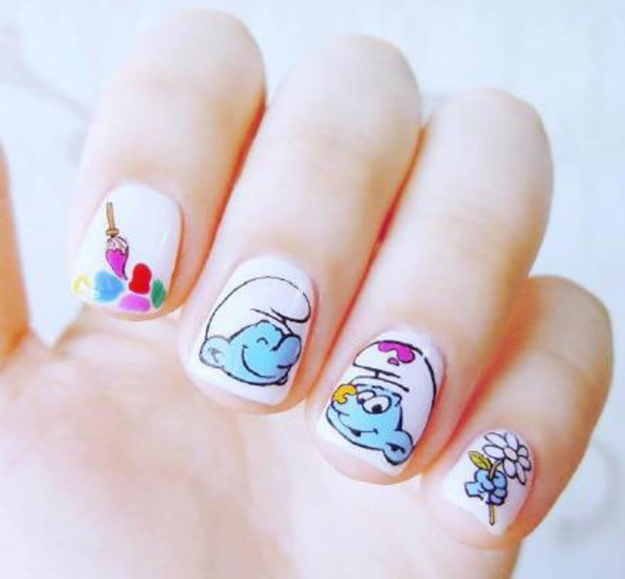 超可爱的卡通美甲
