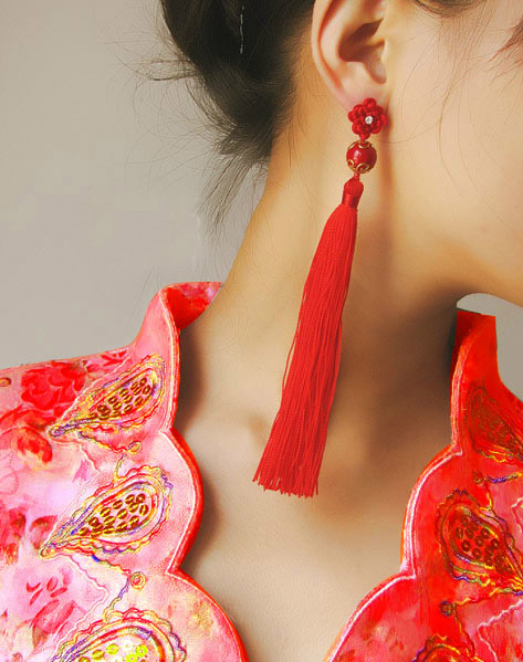 新娘耳环,中式耳环图片