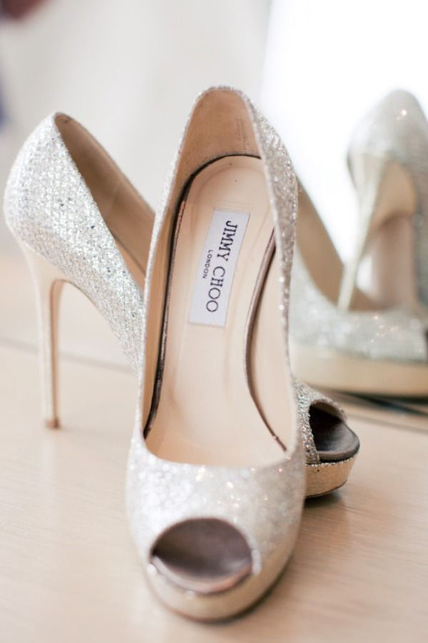 银色新娘婚鞋,新娘婚鞋图片