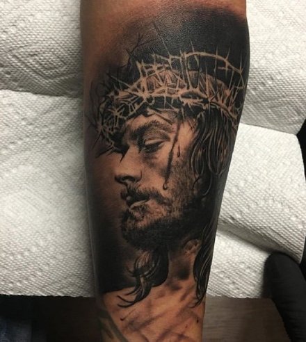 18款欧美基督教耶稣的写实纹身图案