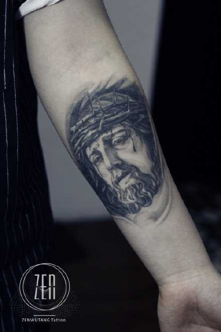 18款欧美基督教耶稣的写实纹身图案