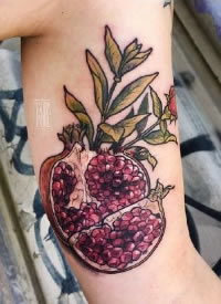 school风格的一组水果系列纹身图片