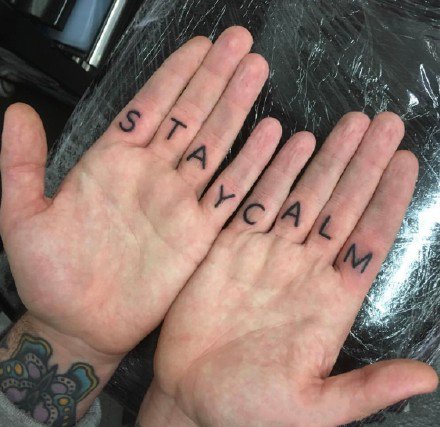 手指刺青 纹在手指手背的一组拼接小图