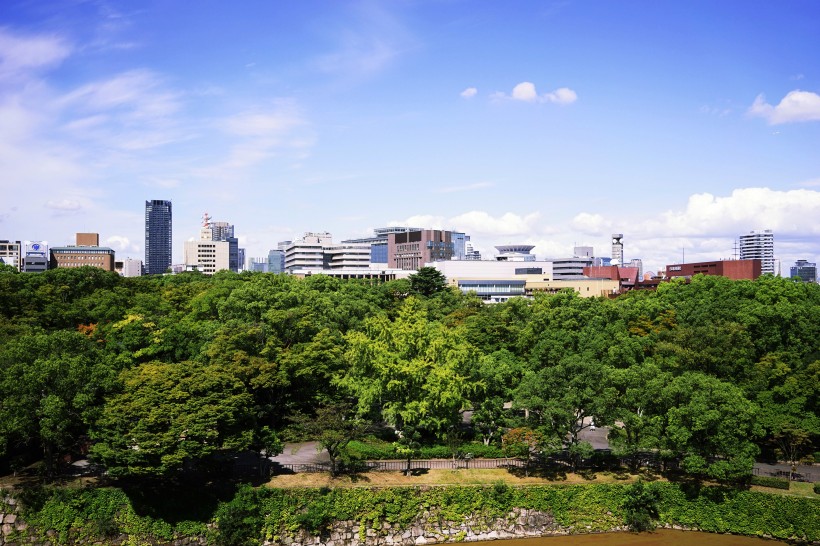 日本大阪城公园城市风景图片(9张)