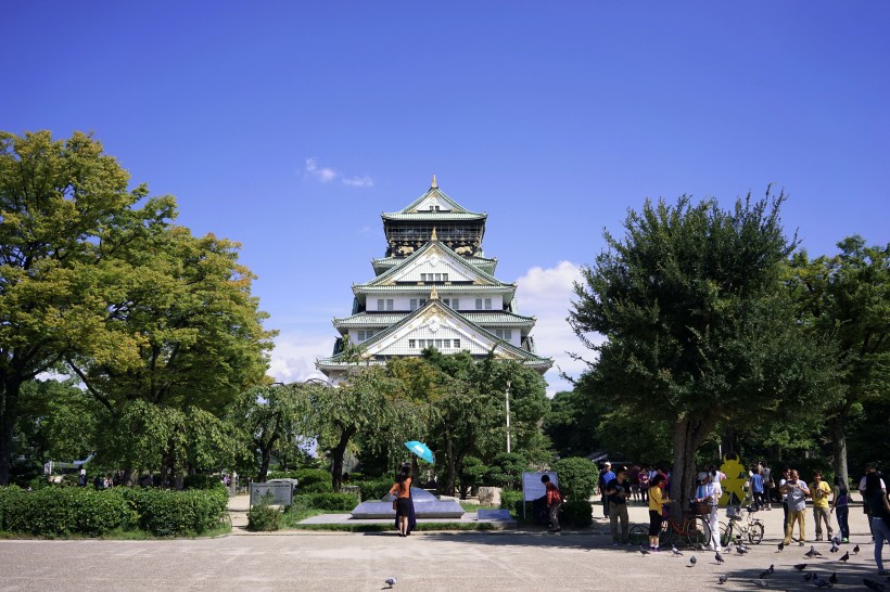 日本大阪城公园城市风景图片(9张)