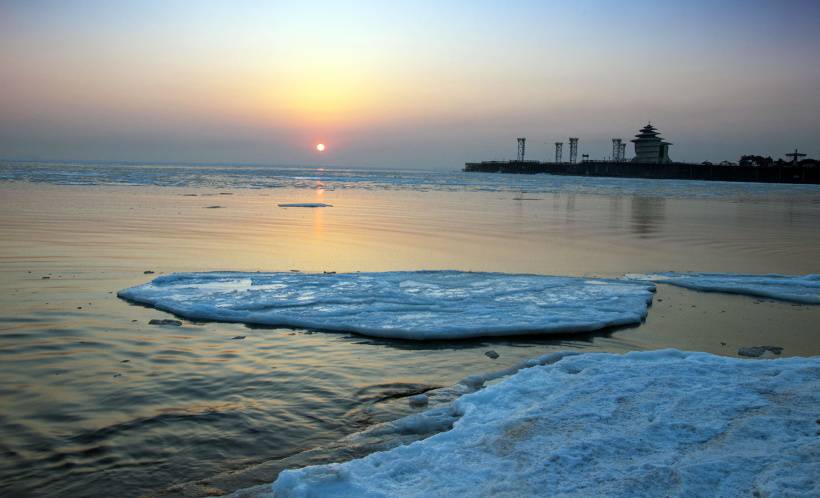 渤海湾日出风景高清图片欣赏