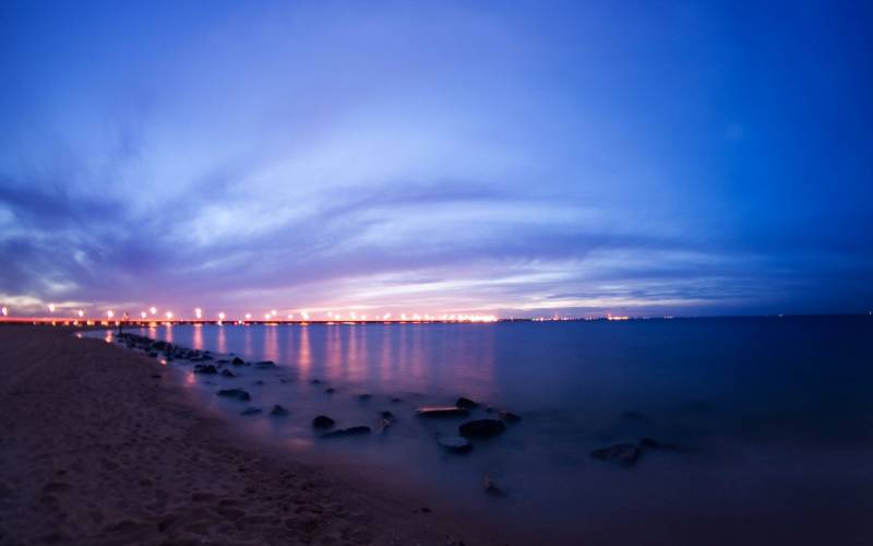 海边落日优美风景图片