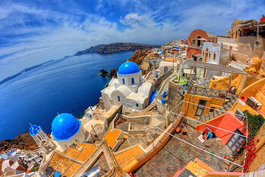 希腊圣托里尼岛旅游美景图片