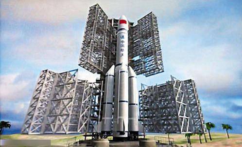 中国首次公开长征5号火箭全貌 开始模态试验