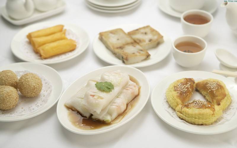 美味港式早茶茶点点心精美图片