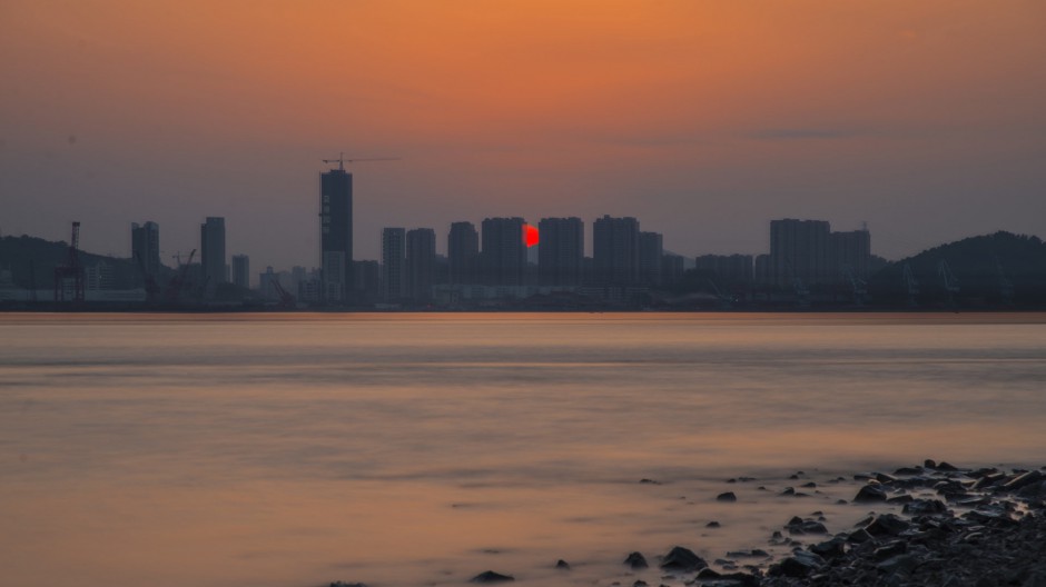 虎门大桥夕阳黄昏唯美图