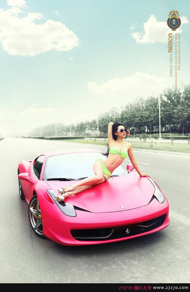 靓丽香车经典美摸的迷人诱惑写真