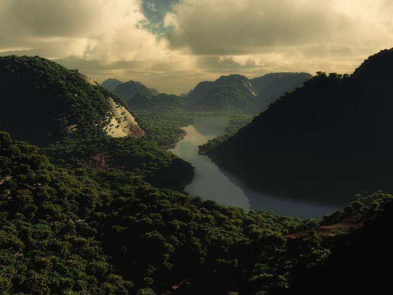 唯美精选山脉河流桌面风景壁纸