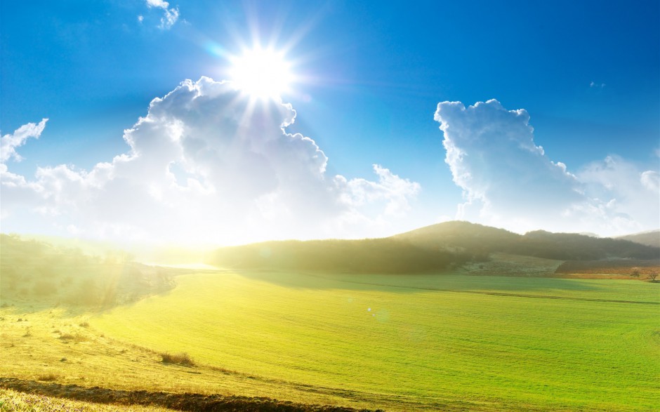 大草原绿色小清新优美风景桌面壁纸