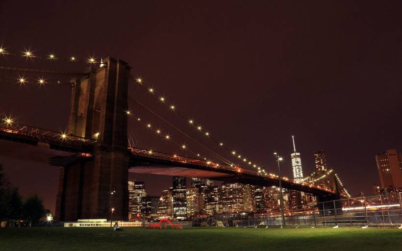 纽约城市夜景风景图片壁纸迷离梦幻