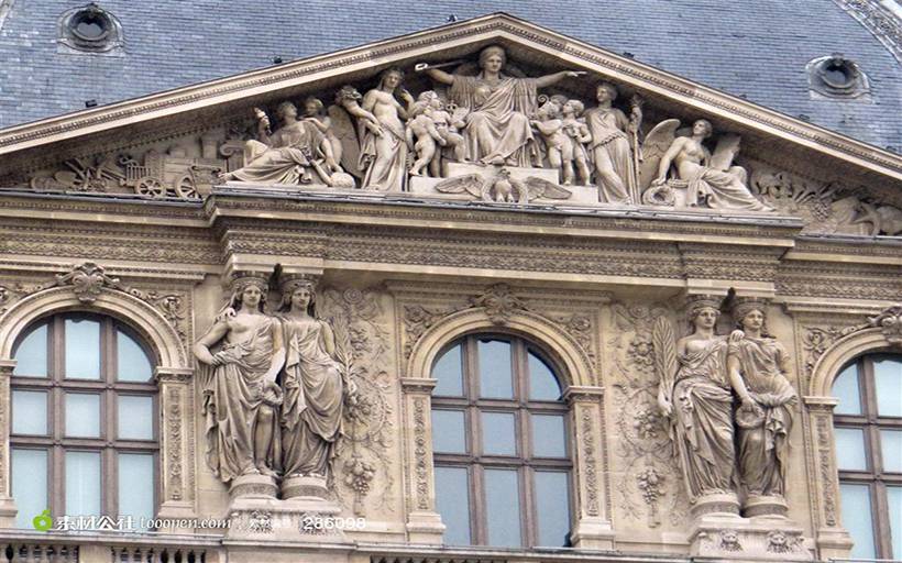 法国卢浮宫著名建筑景观图片