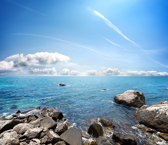 蓝色海岛梦幻海边沙滩美景图片