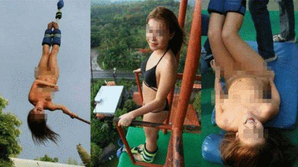香港女子在泰国全裸高空弹跳