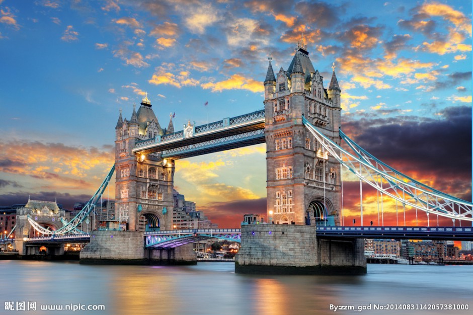 英国名胜古迹伦敦塔桥欧美唯美图片