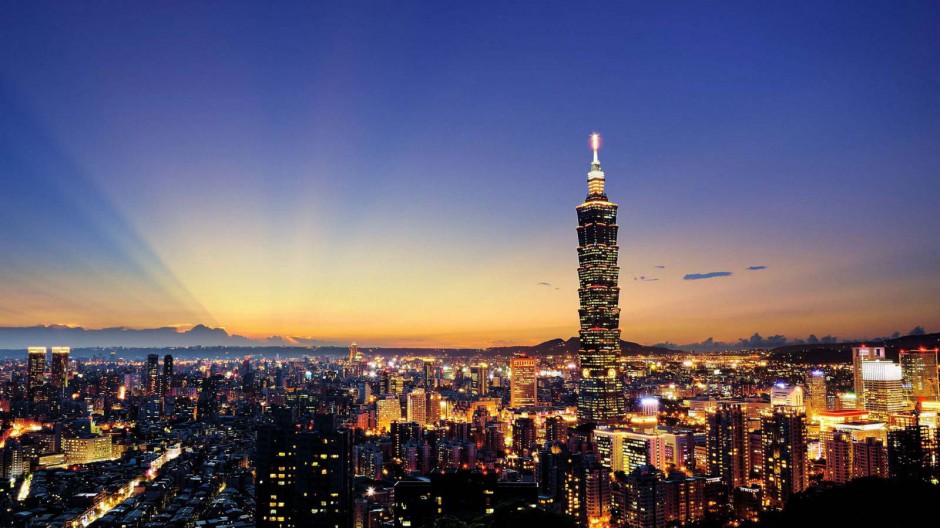 台北夜景图片壁纸灯光璀璨耀眼