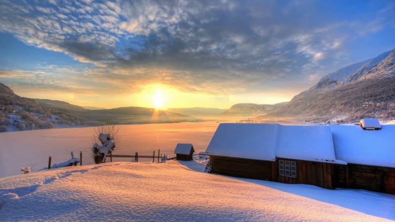 冬日雪景唯美纯白风景高清美图欣赏