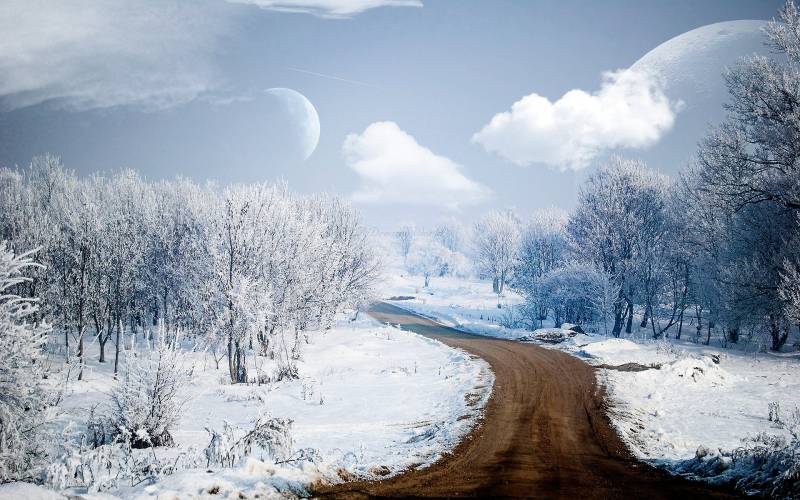 唯美冬天雪景精美桌面壁纸