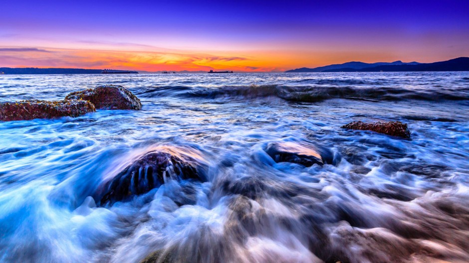 海边浪漫唯美日出高清风景壁纸图片