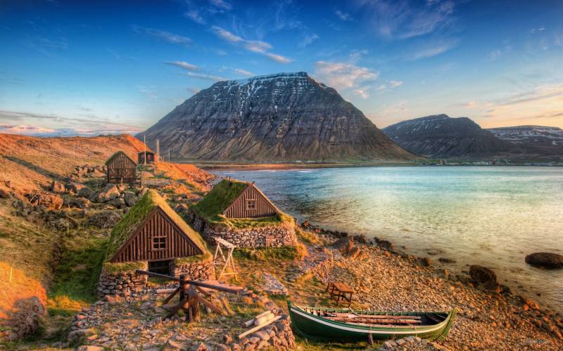 温暖的北国冰岛自然风景高清图片