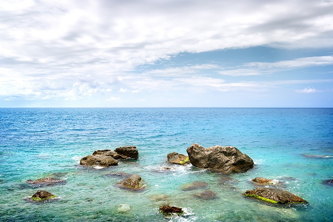 蓝色海岛梦幻海边沙滩美景图片