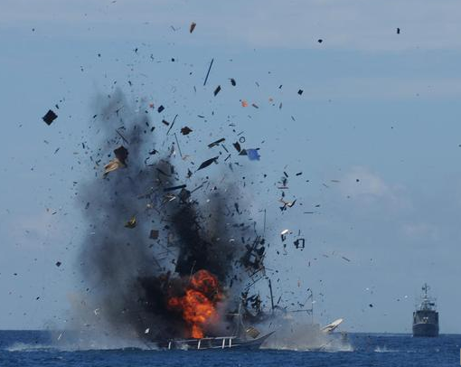 印尼炸沉19艘被扣外国渔船