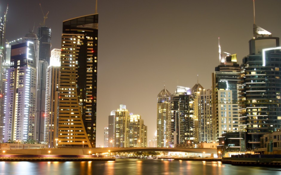迪拜城市美景晨曦唯美高清图片