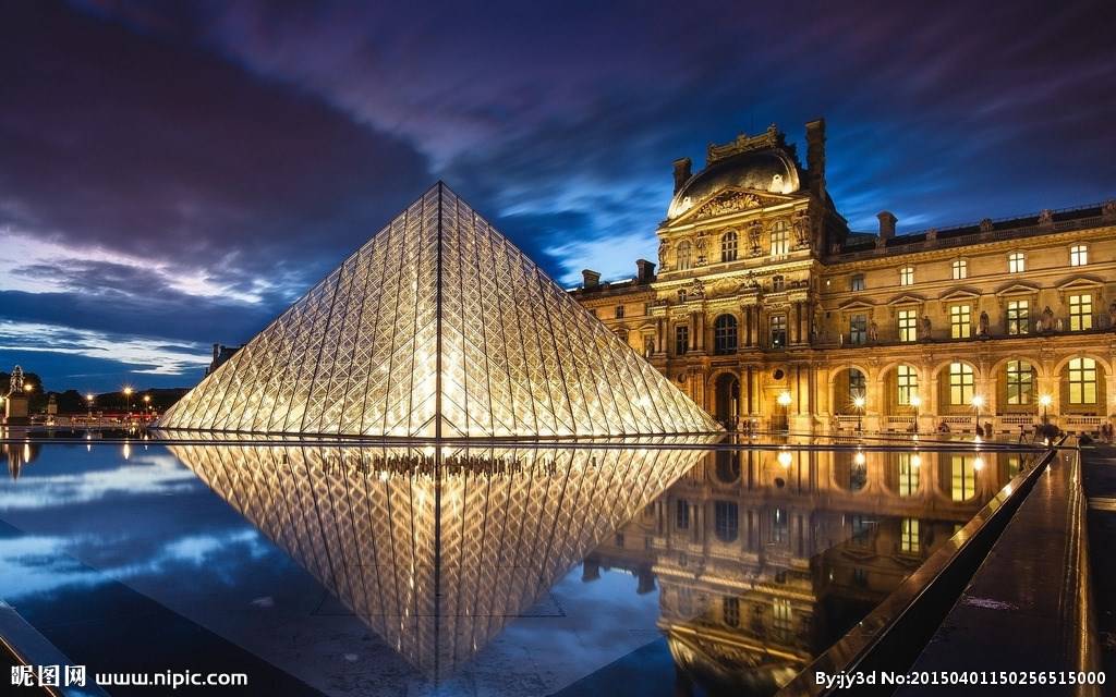 美丽的卢浮宫高清风景图片