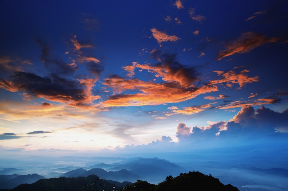 唯美火烧云风景图片