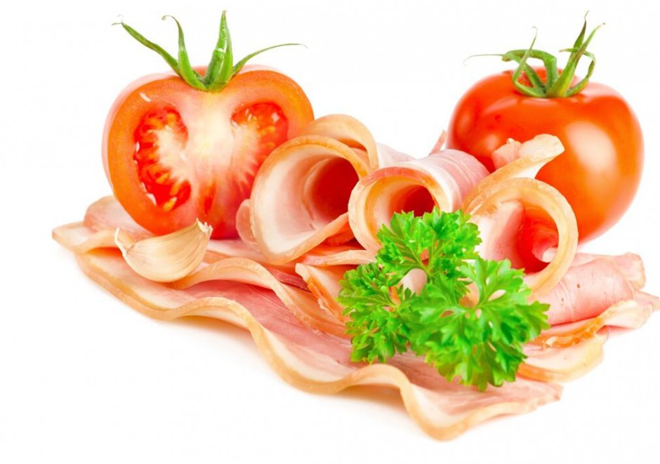 美味的番茄火腿食物图片